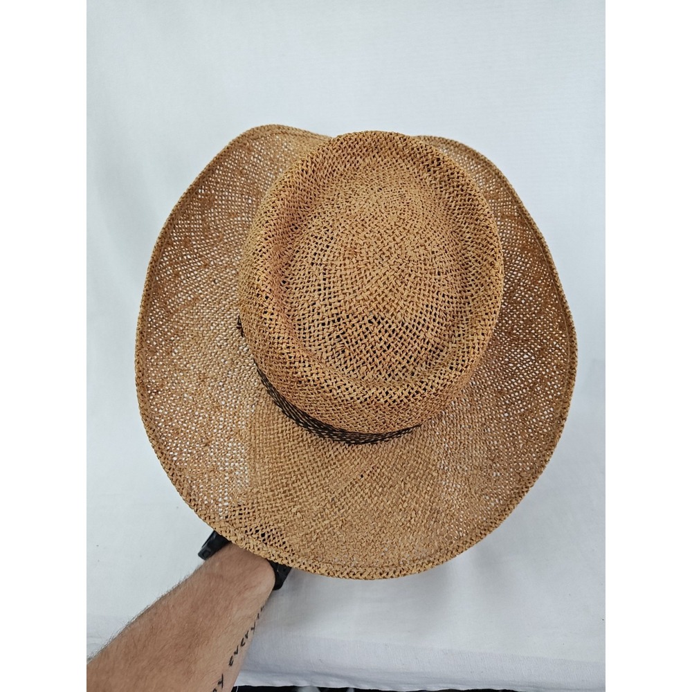Vintage Resistol Cowboy Hat Boho Yellow Rose Straw Self Conforming Texas USA - Picture 4 of 14